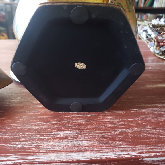 Aztek Monkey & Palm Tree Ginger Jar - Large Ceramic - Bronzed - Picture 3 of 10